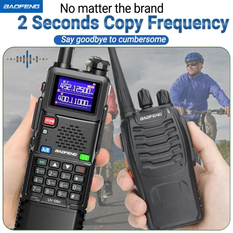 Baofeng UV5RH-MAX تمديد 10 واط عالية الطاقة زر واحد تردد زوج قطعة الطيران سوبر طويل عمر البطارية راديو خارجي