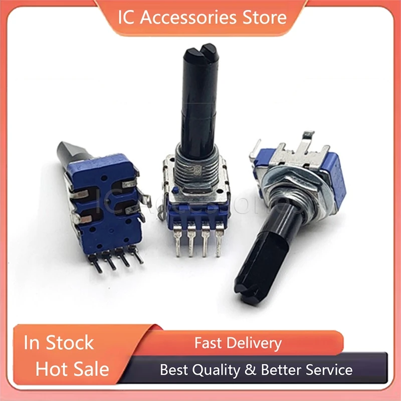 2PCS RK11 Type 4-Pin Single B10K With Midpoint B50K B503 Half Shaft Length 26MM Power Amplifier Volume Potentiometer