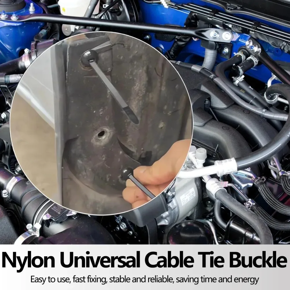 Nylon Universal Cable Tie Through Bolt Zip Tie Style Clips Plastic Cable Ties With Buckle for Car Fender Liner Mudguard Fixing