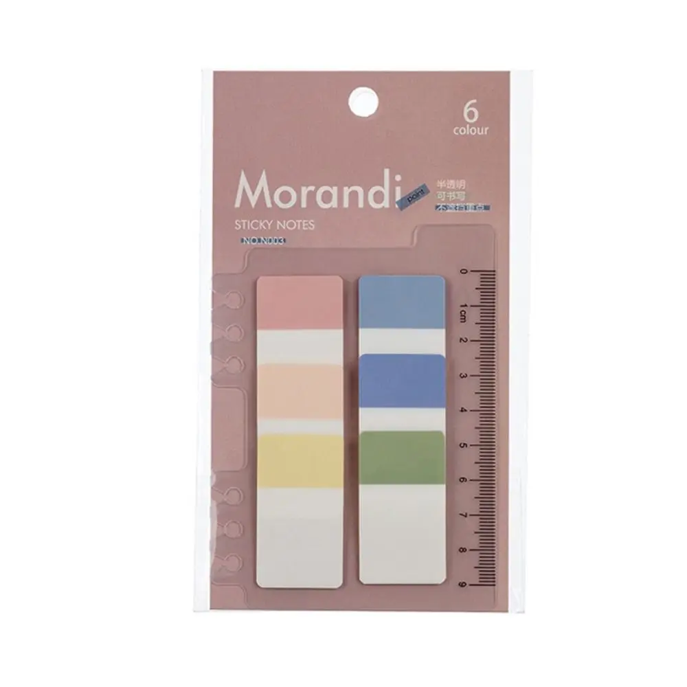 Children DIY Decoration Stationery Sticky Notes Student Reading Label Index Stickers Label Bookmark Sticky Labels with Ruler