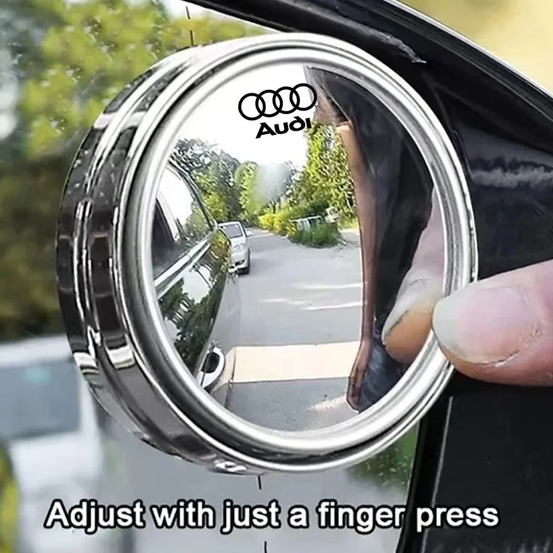 Car Wide-angle 360 Degree Adjustable Clear Rearview Auxiliary Mirror Accessories For Audi Sline A1 A2 A3 A4 A5 A6 A7 A8 sticker