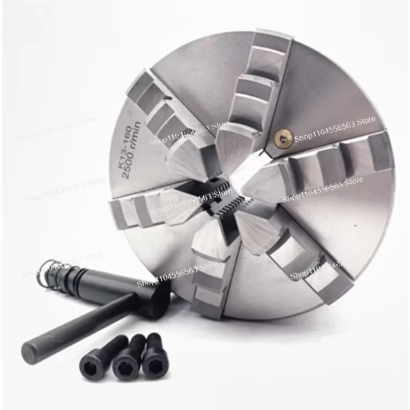 Heavy Duty 6-Jaw Self-Centering Lathe Chuck K13 Series 100-250mm, High Precision Power Chuck for CNC Lathe,Hardened Steel Scroll