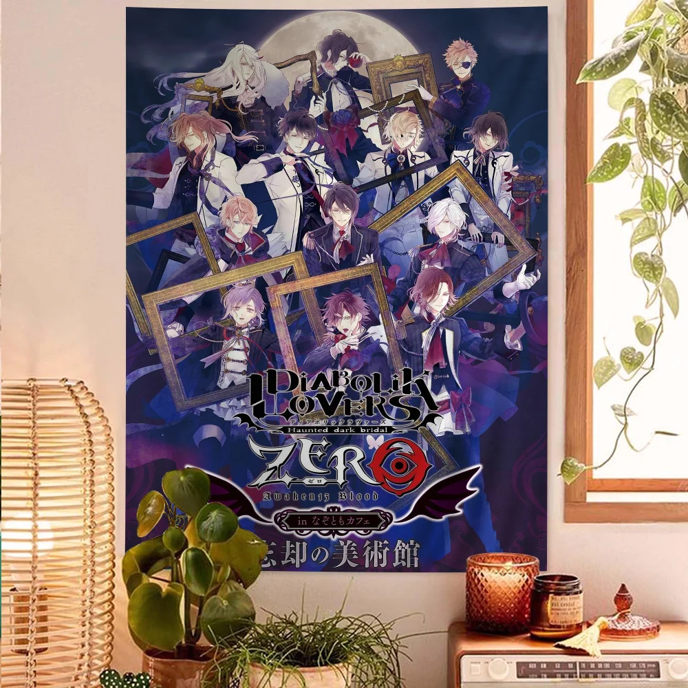 

Diabolik Lovers Anime Printed Large Wall Tapestry Cheap Hippie Wall Hanging Bohemian Wall Tapestries Mandala INS Home Decor