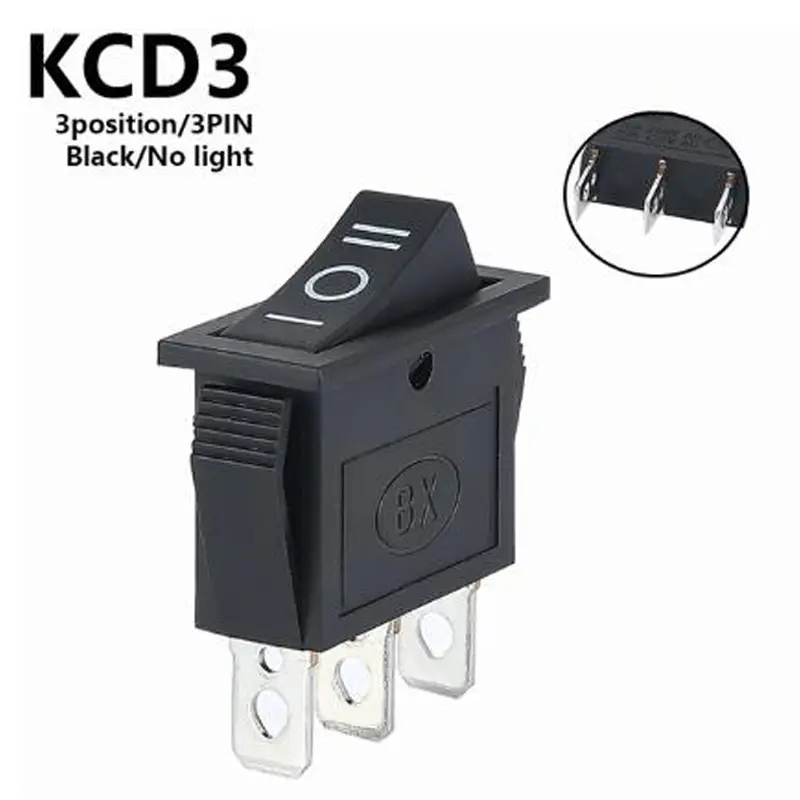 1PCS KCD3 Rocker Switch ON-OFF ON-OFF-ON 2 Position 3Pins Electrical equipment With Light Power Switch 16A 250V / 20A 125V AC - Image 14
