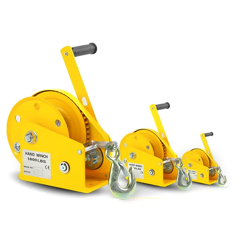 with Galvanized Steel Wire Rope Hand Crank Operated Self-Locking Winch for Lifting Heavy Duty 1200LB Manual Hoist Winch
