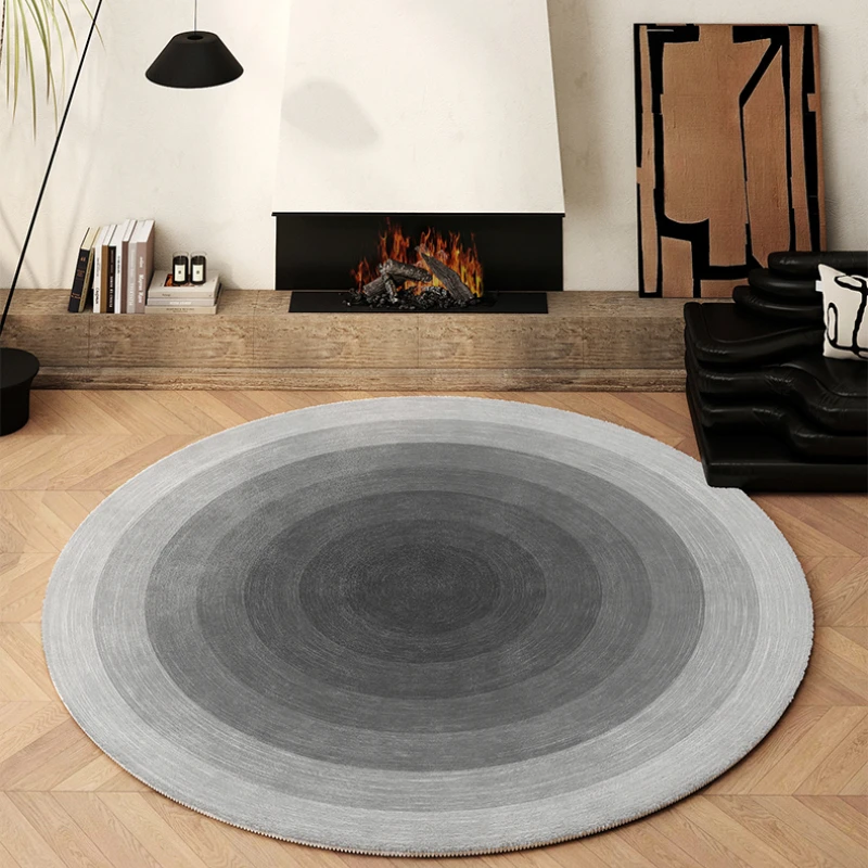 Gradient Color Round Rug Modern Minimalist Carpets for Living Room Cream Style Bedroom Decor Plush Carpet Fluffy Soft Thick Mat