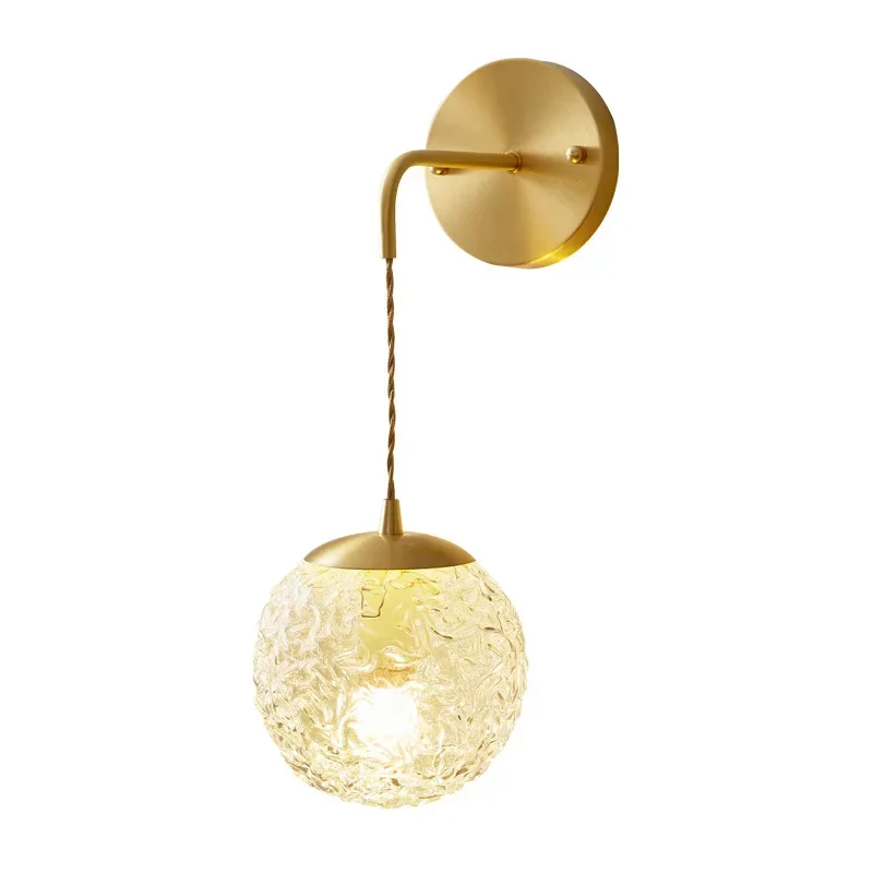 

KYI Brass Wall Lamps with Glass Bedsides Lamp Dining Room Pendant Light Living Room Light Accessory