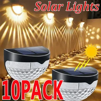 Paquete de 1-10 lámparas LED de colector Solar para exteriores, lámparas de energía para jardín, lámpara Solar impermeable para valla, decoración navideña, luces de adorno