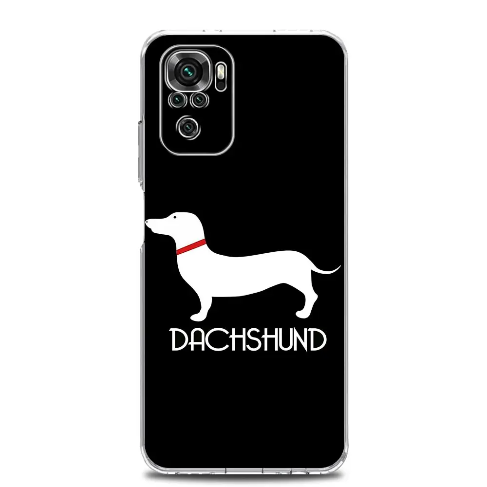 Phone Case For Xiaomi Redmi Note 13 12 5G 9S 9 8 10 11 Pro Plus 4G 9T 13C 12C 10C 9C 9A 7 Clear Cover Dachshund Sausage Dog