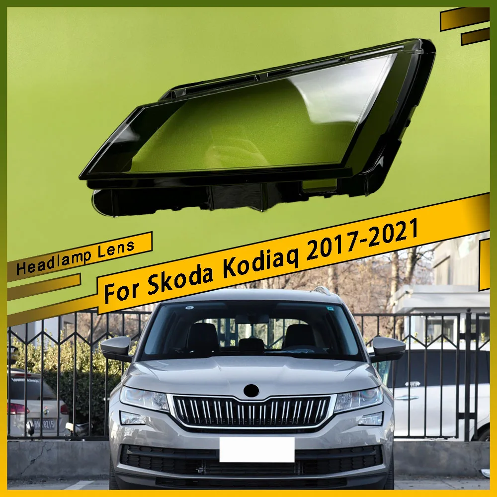 

For Skoda Kodiaq 2017 - 2021 All New Head Lamp Case Front Headlight Glass Headlamp Transparent Lampshade Lamp Shell Lens Cover