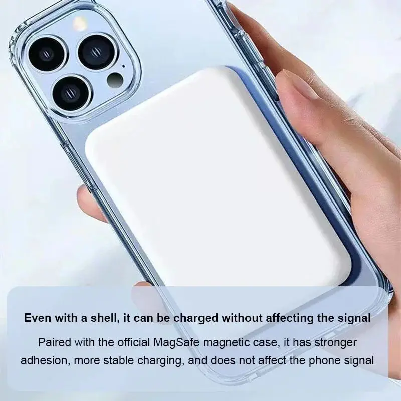 Paquete de batería de 5000mAh, Mini cargador inalámbrico magnético de 15W para iPhone 15 14 13, batería externa portátil