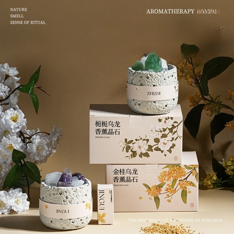 

Y-диффузор эфирного масла с натуральными хрустальными камнями, бесперебойный аромат для спальни, чашка с пассивными целебными кристаллами для помещений