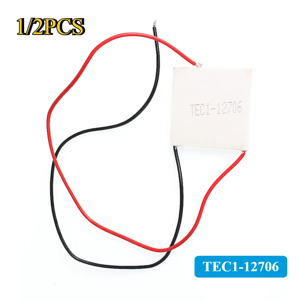 1/2 pces TEC1-12706 12706 12v refrigerador termoelétrico tec 40*40mm peltier semicondutor módulo de placa de dissipador de calor de refrigeração