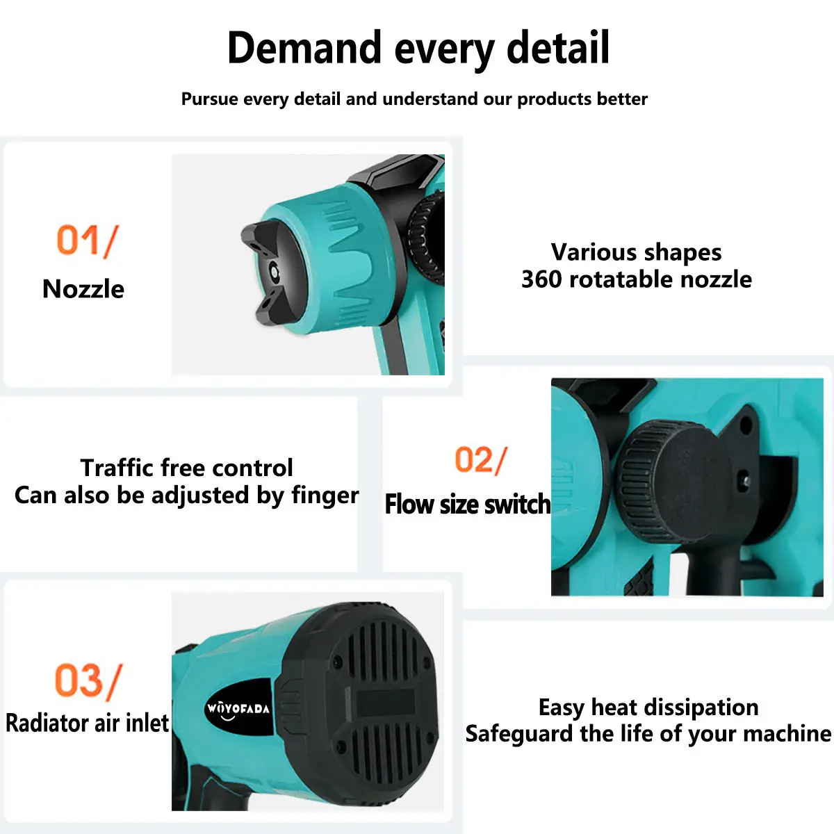 800ML Electric Spray Gun Cordless Paint Sprayer Auto Furniture Steel Coating Airbrush Compatible For Makita 18V Battery