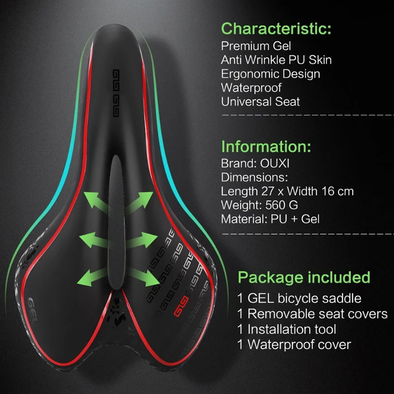 MTB Mountain Bike Seat Road Bicycle Saddle Comfortable Soft Cycling Cushion Exercise Bike Saddle for Men and Women Wholesale