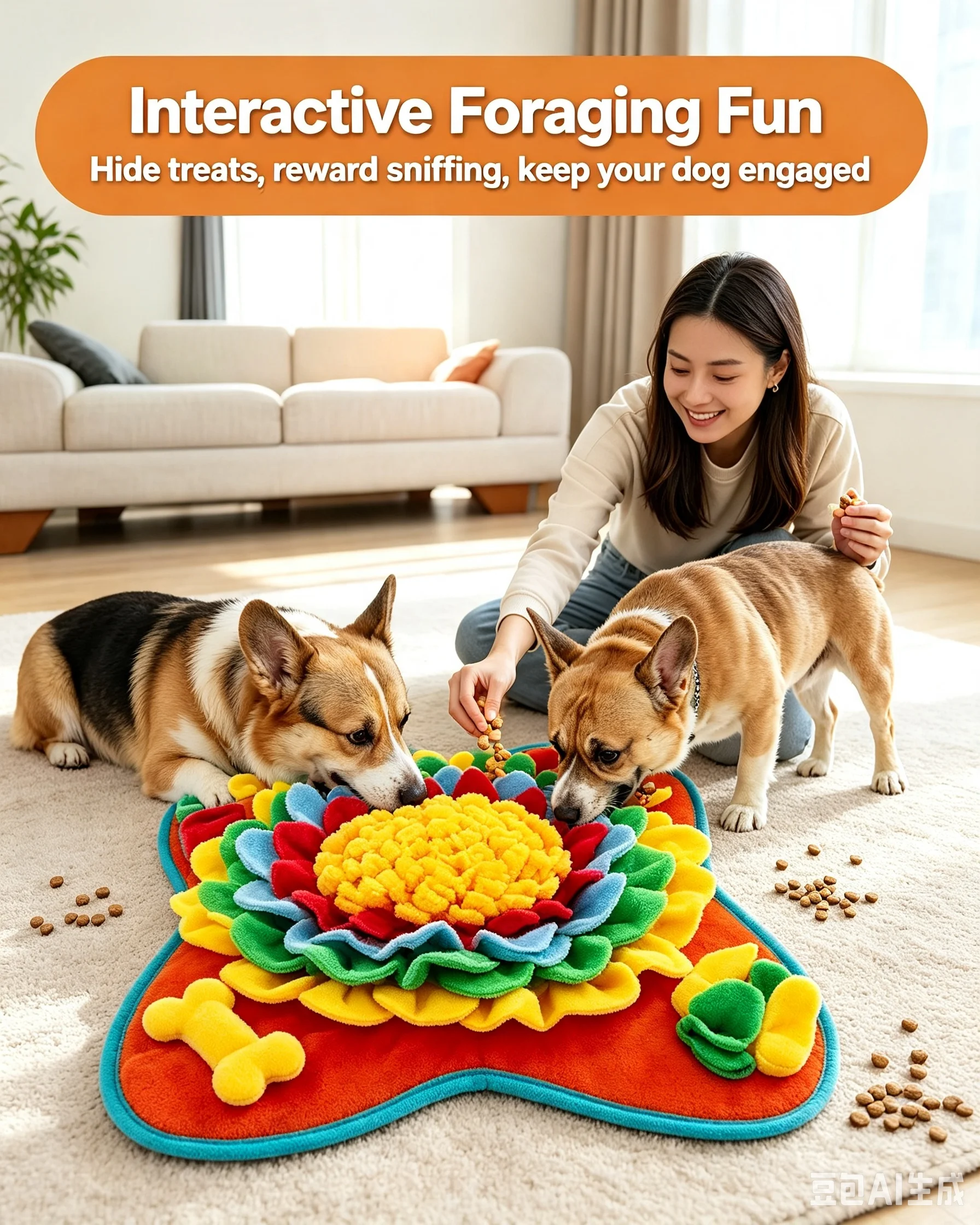 Good Pet Snuffle Mat for Dogs,Interactive Feed Puzzle for Boredom,Encourages Natural Foraging Skills image 6
