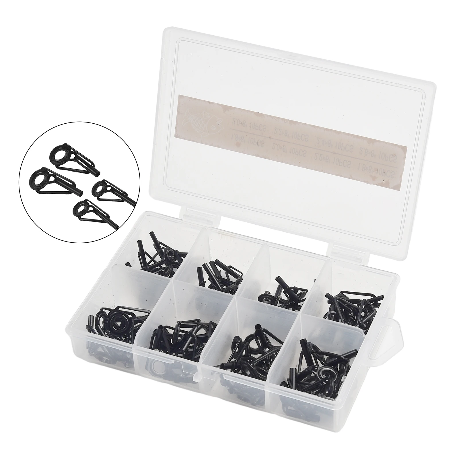 

80pcs Fishing Rod Eye Replacement Kit Includes Ceramic Guide Rings for Smooth Line Passage Fishing Accessories