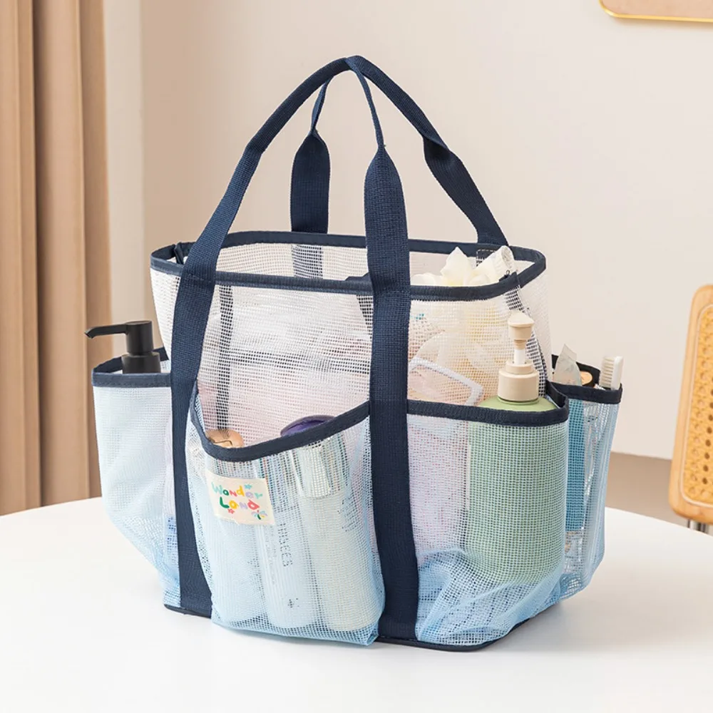 

Handbag Mesh Toiletry Bag Multi-pouch Fresh Color Clothes Storage Bag Large Capacity Wash Bag Hanging Shower Organizer Handbag