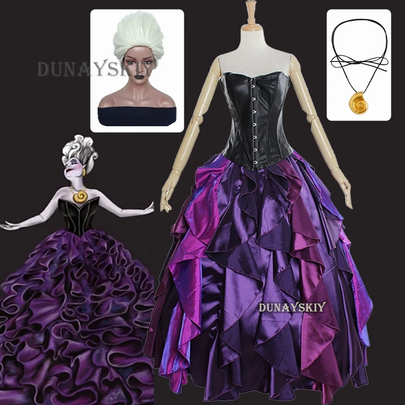 Mermaid Ursula Cosplay Costume Gothic Ball Gown Anime Role-playing Dresses Uniform lace-up Corset Dress Halloween Bridal Gowns