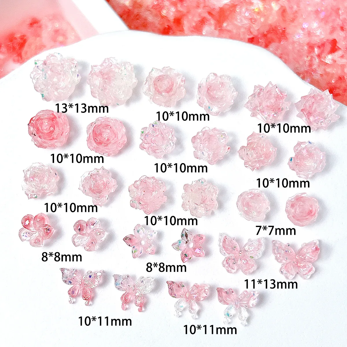 Art Craft Rose - 30/60/120/150PCS Resin Luminous 3D Rose Flower