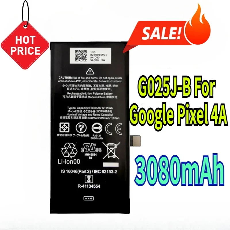 High Quality Replacement Battery G025J-B For Google Pixel 4A Pixel4A Phone Batteries Bateria 3080mAh + tools