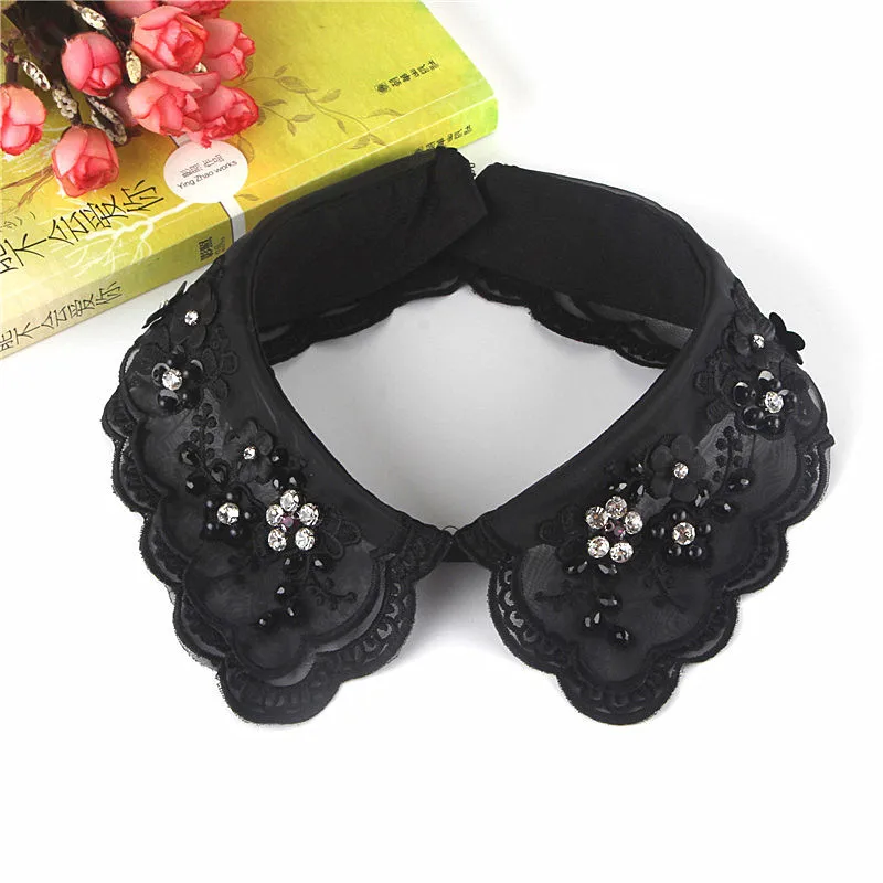 

Женская осенне-зимняя белая хлопковая рубашка со стразами и искусственным воротником, декоративный воротник, производитель, оптовая продажа