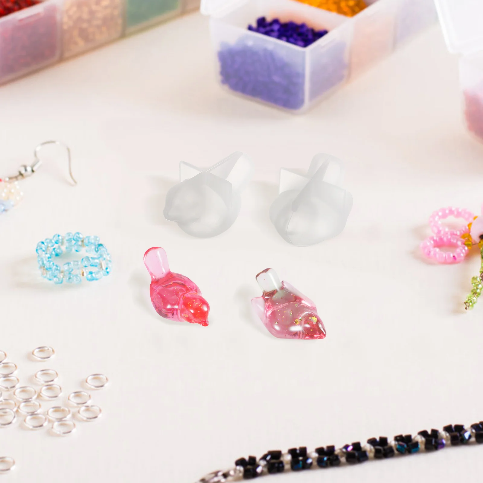 2 قطعة قالب الطيور DIY قالب تخطيط سطح المكتب اليدوي وجبة خفيفة كريستال سيليكون الطيور البيضاء الإيبوكسي الإبداعي