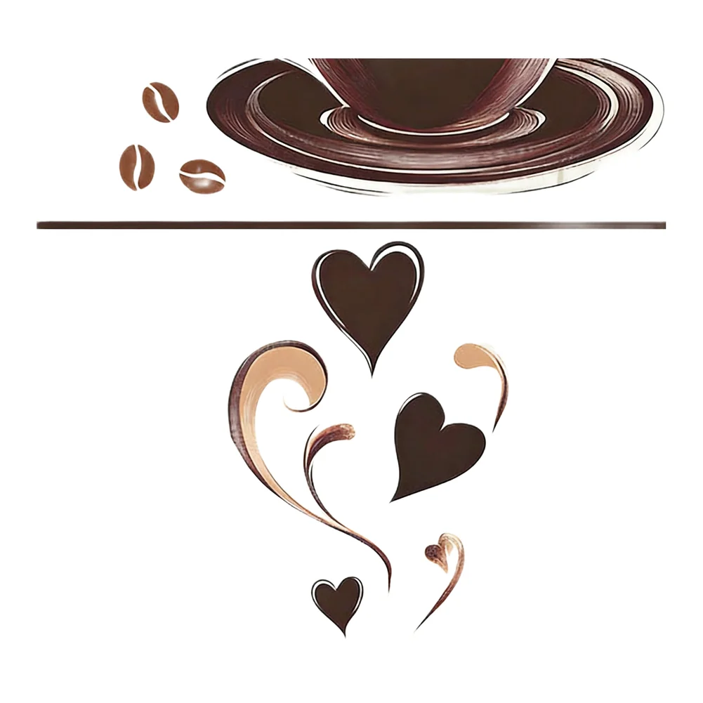 Caf Wall Sticker Creative Wall Decor Artistic Kitchen Touch Coffee Culture Artwork Easy Application Removable Wall Sticker