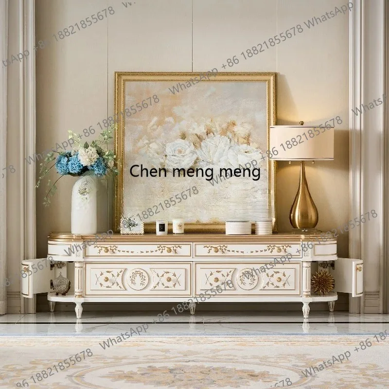 F150 Villa furniture European retro French American solid wood multi-layer storage TV cabinet