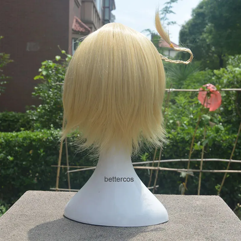 헤타리아 Axis Powers 캐나다 매튜 윌리엄스 코스프레 가발 짧은 혼합 금발 내열성 합성 머리 + 가발 모자