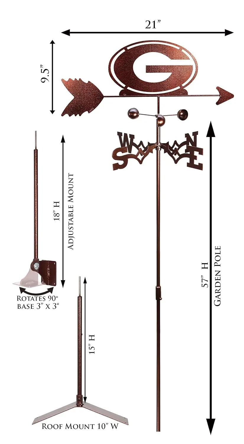 Georgia Bulldogs Weathervane (Garden Stake Included), Customized