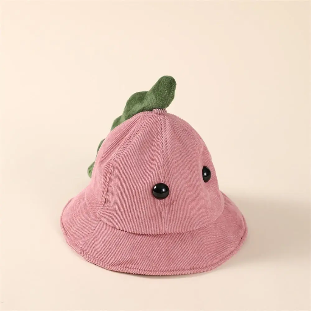 

3D Design Dino Baby Fisherman Hat Unisex Design Cute Style Korea Plaid Bucket Hat Warm Material Cartoon