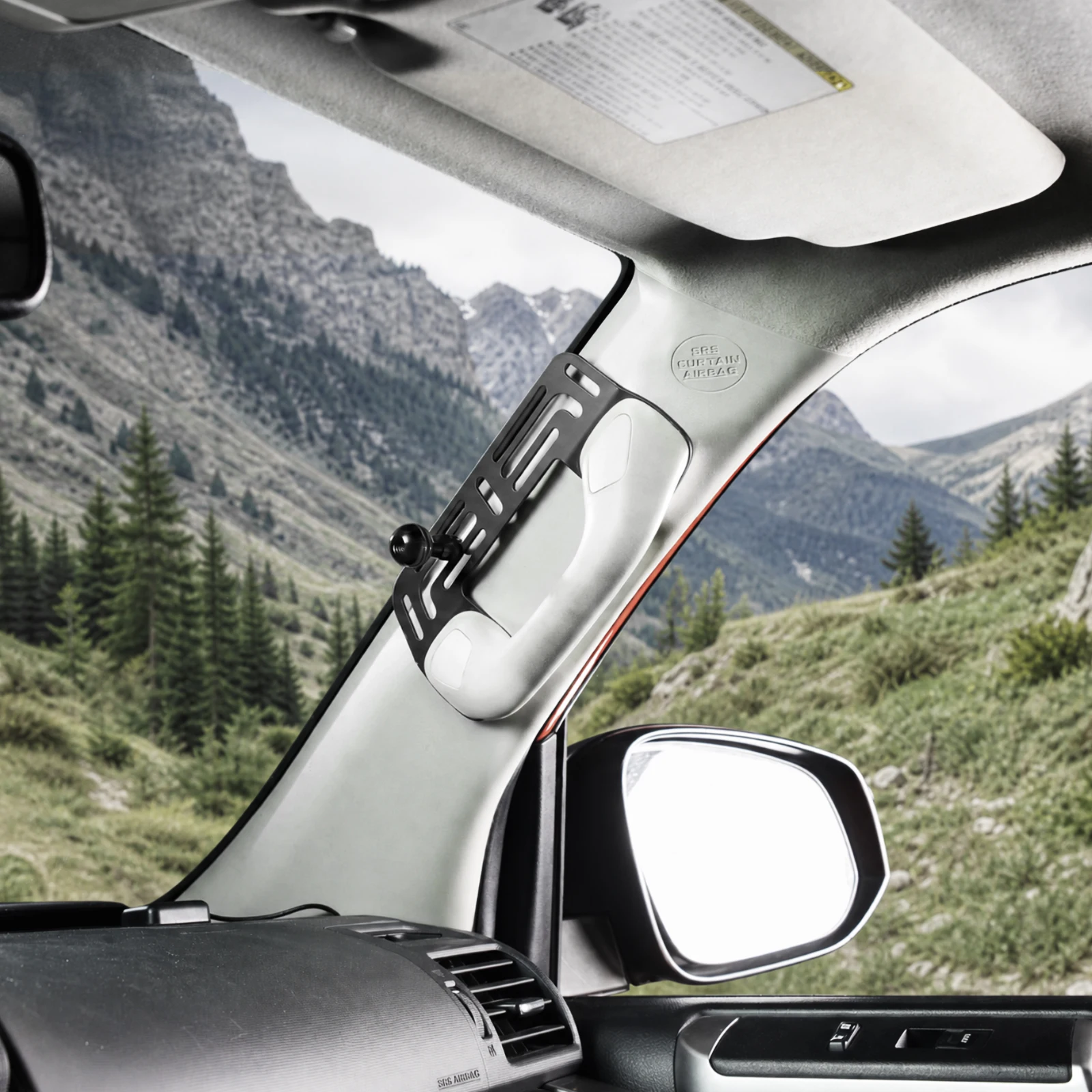 BEVINSEE A-Säulen-Armlehnenhalterung aus Billet-Aluminium für Toyota 4Runner 2010-2024, ersetzt 74680-60010-E0, verbessert den Innenraum des Autos – Detail 4