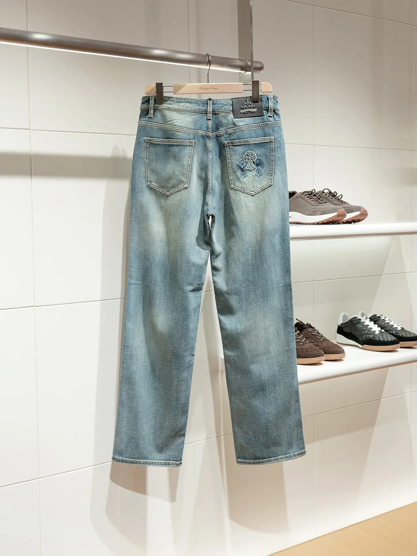 12 oz washed Lyocell cotton blend, men's loose straight jeans