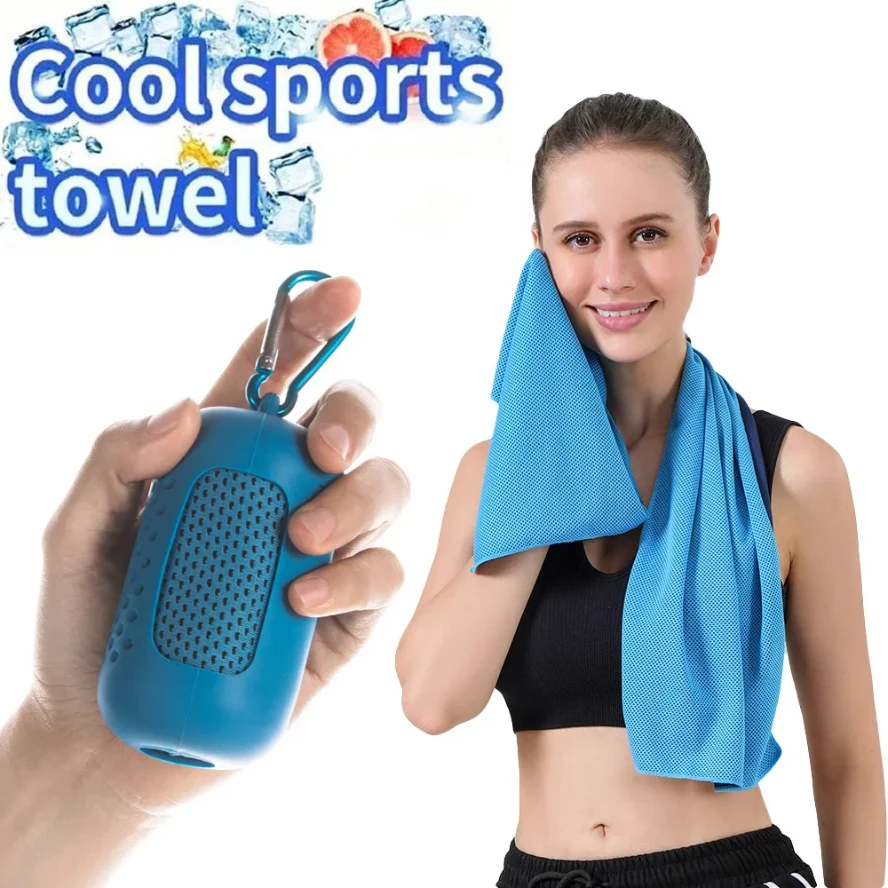 

Cooling Towel Breathable Chilly Towel Sports Towel with Storage Box Yoga Towel Gym Towel for Indoor & Outdoor Activities
