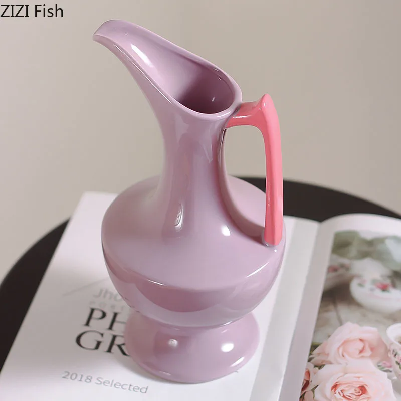 

Красивая Цветная Керамическая Ваза, искусственные цветы, декоративная Цветочная композиция, настольное украшение, фарфоровые вазы для гидропоники