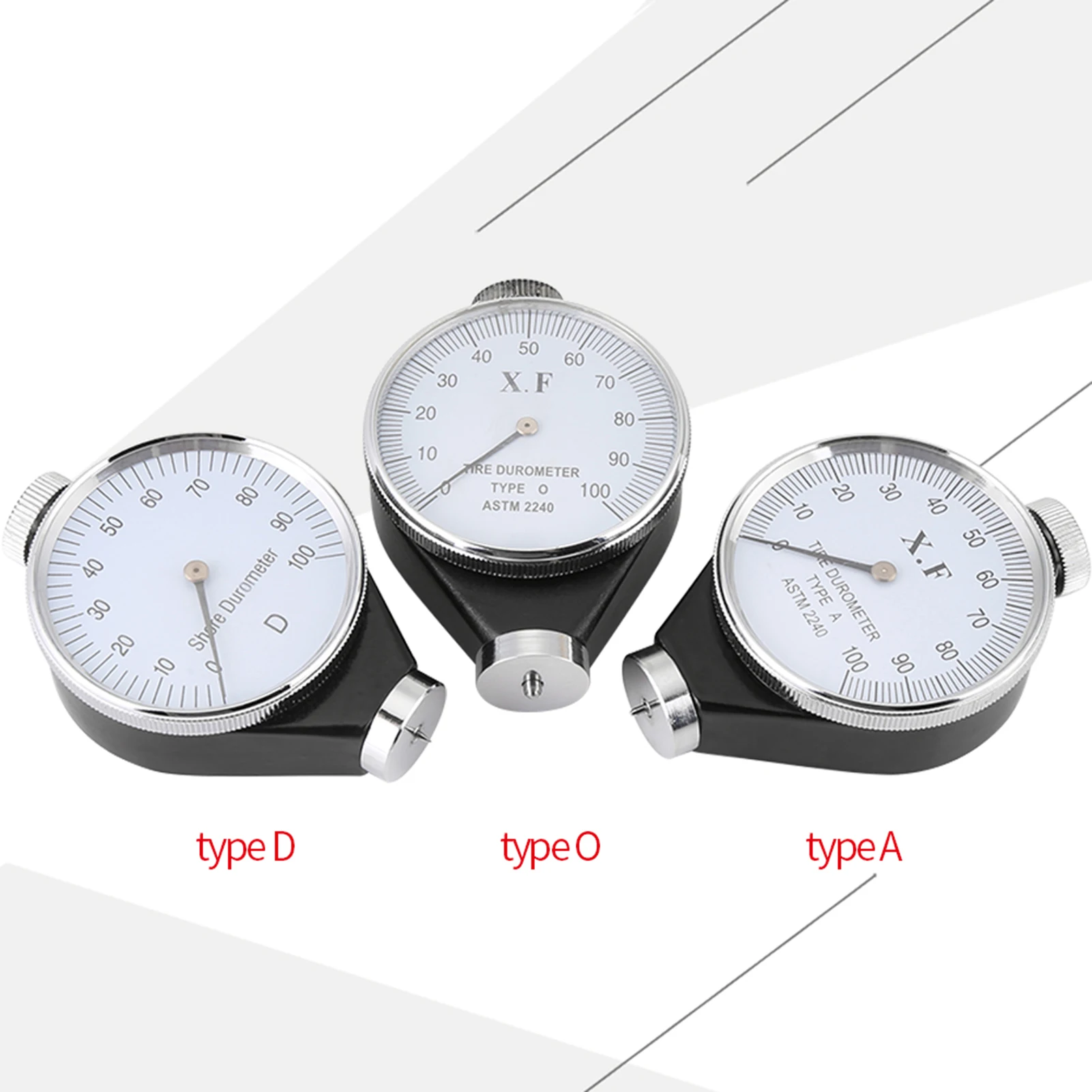 Измеритель твердости шин Shore Durometer Измеритель твердости шин Тип Shore A/O/D Резиновые шины Durometer Измеритель твердости 0‐100 градусов
