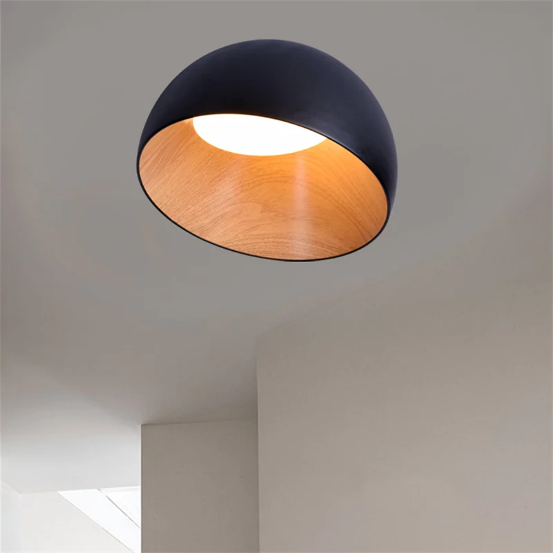 Denmark Round Bevel LED Ceiling Light Postmodern Bedroom Livingroom Novelty Exquisite Wood Grain Art Design No Flicker Luminaire