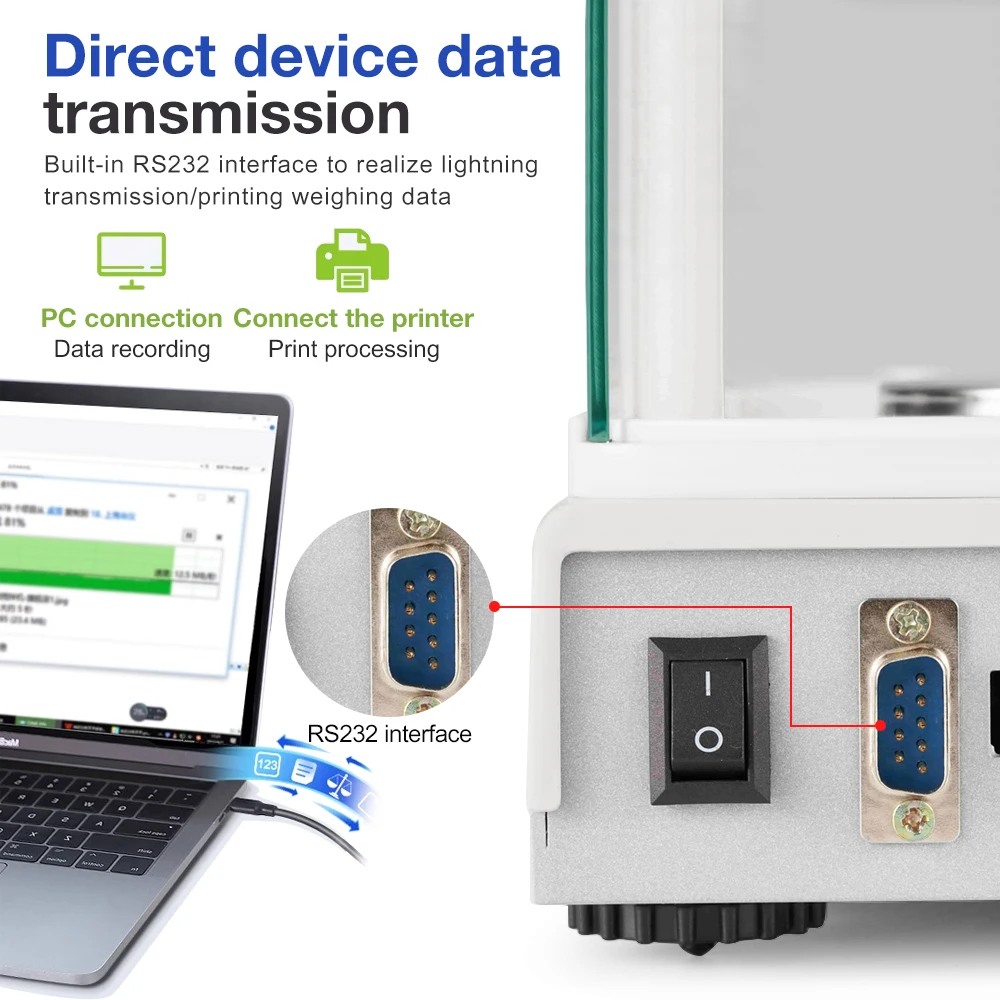 200g 1mg ความแม่นยําสูง BALANCE Scale Lab Digital Analytical BALANCE Scale เครื่องประดับเครื่องชั่งน้ําหนัก EU Plug