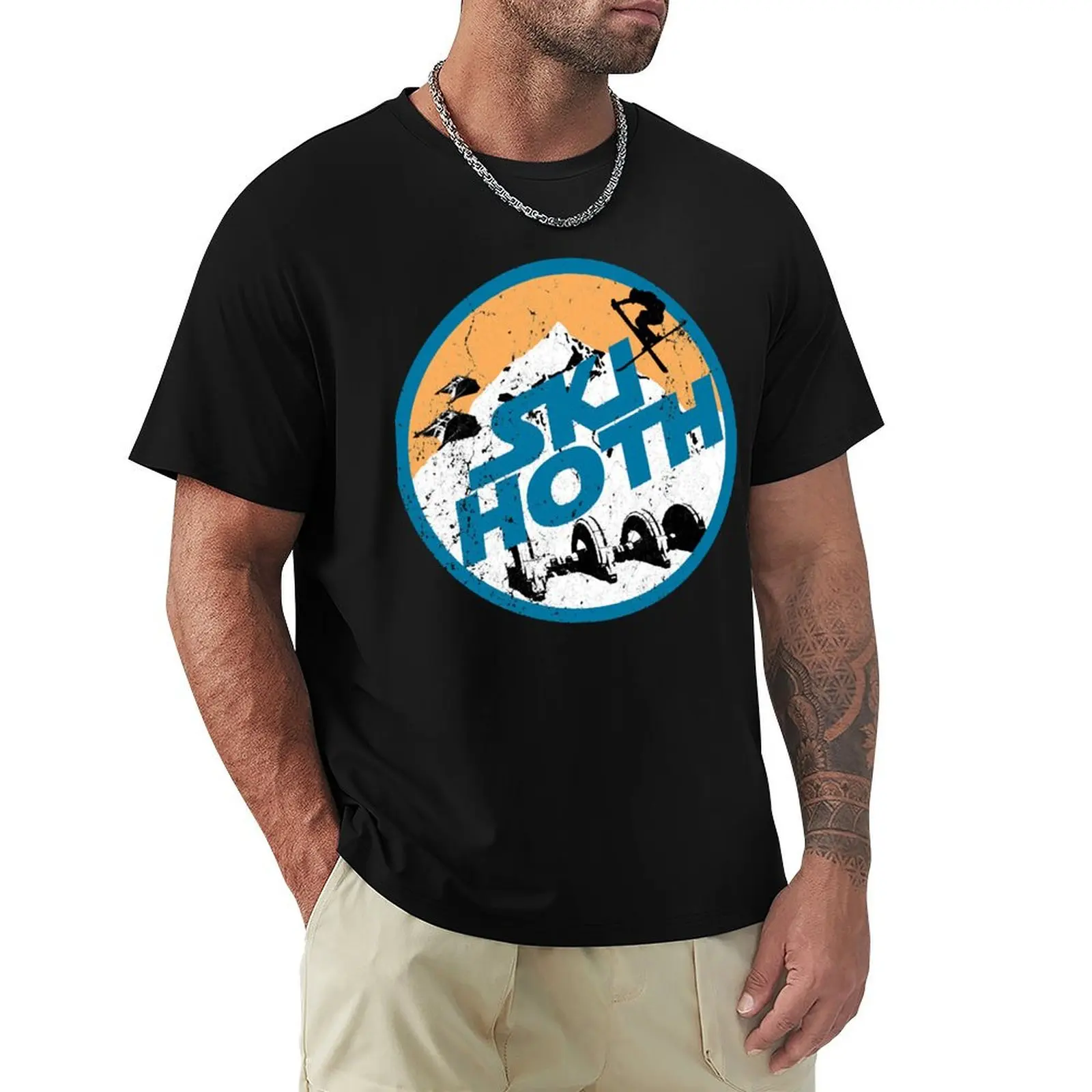 

Ski Hoth - Orange Ski Designs DopeyArt T-Shirt luxury t-shirt tops blanks Men's cotton t-shirt