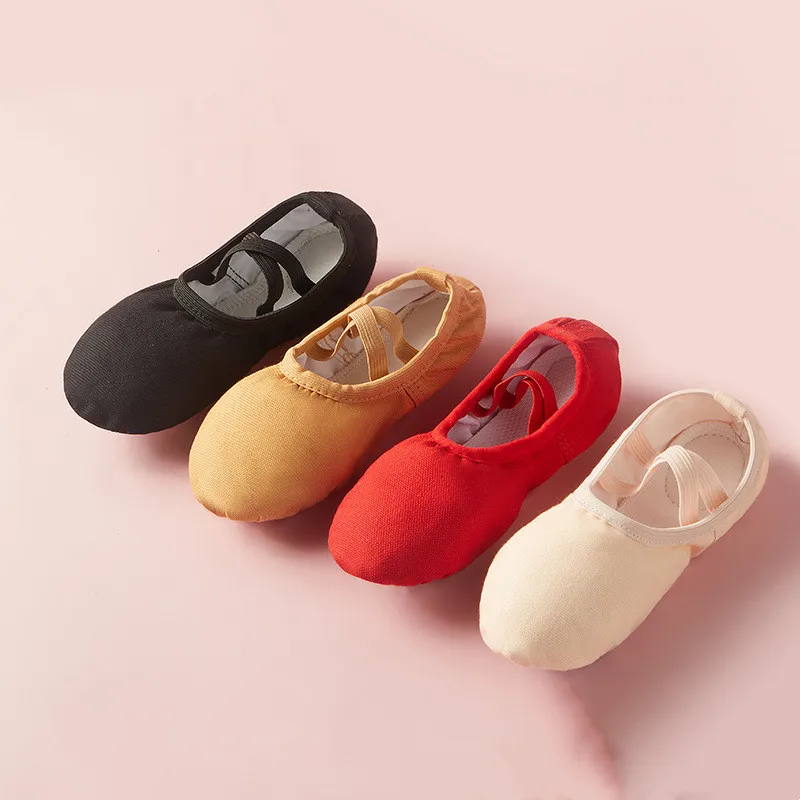 3pcs Elastic Flat Canvas Head Soft Zapatos De Punta De Ballet Slippers Ballet Belly Gym Yoga Dance Shoes Kids Woman man