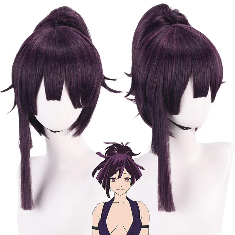 

Synthetic Ponytail Wig Irregular Purple Ombre Wavy Cosplay Hairpiece Long Fluffy Heat Resistant Costume Party Daily Wear
