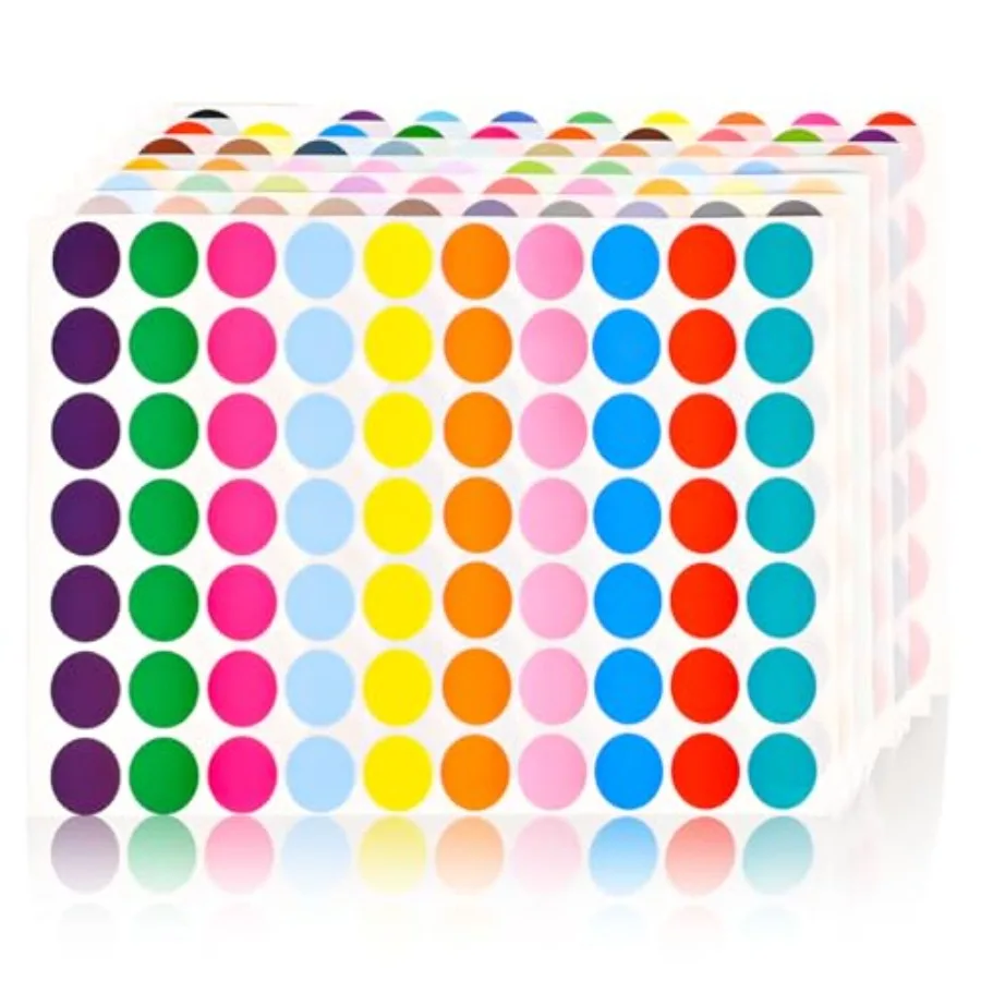 

1400 PCS Colored Dot Stickers Round Color Coding Labels 10 Bright Colors 20 Sheets