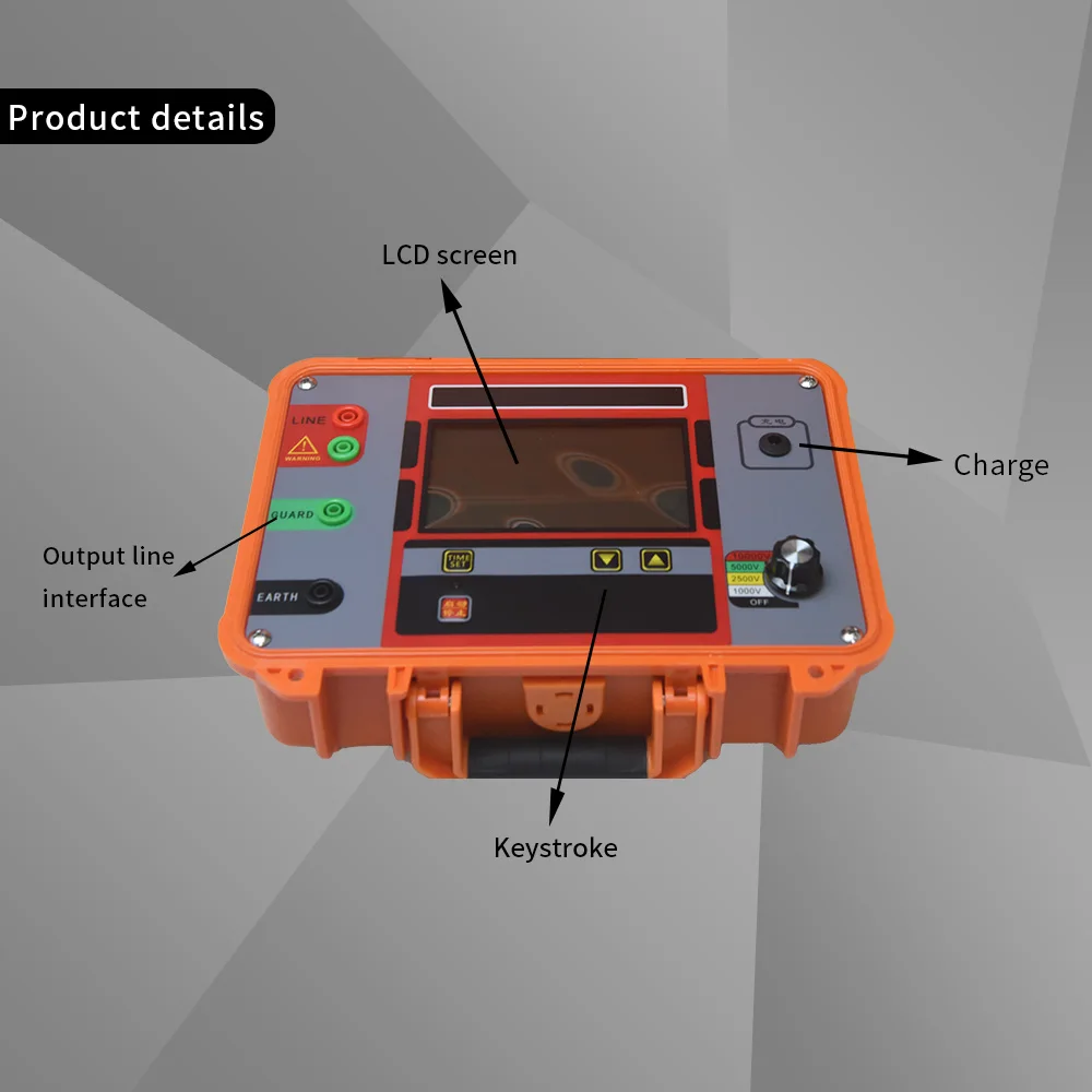 Tester di resistenza di isolamento digitale HV 5kV/10kV Megametro elettronico DC/AC 1MΩ~1T Ω MegOhm Meter LCD Voltmetro Multimetro