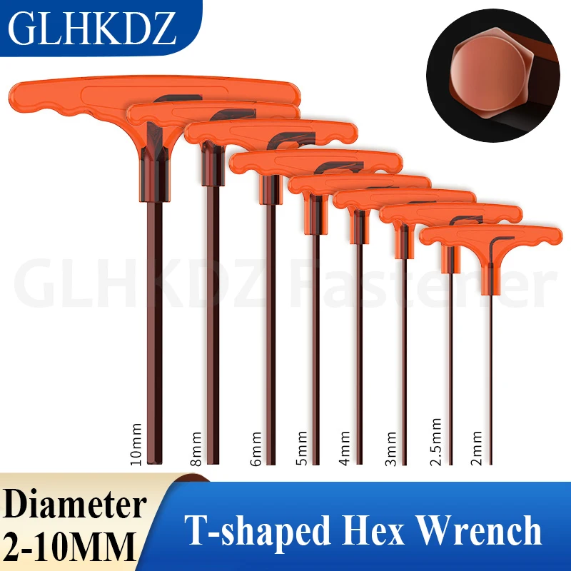 

2-10mm T-shaped Hex Wrench Magnetic T Type Allen Wrench S2 Steel Hex Key T Handle Allen Key Screwdriver Hand Tool