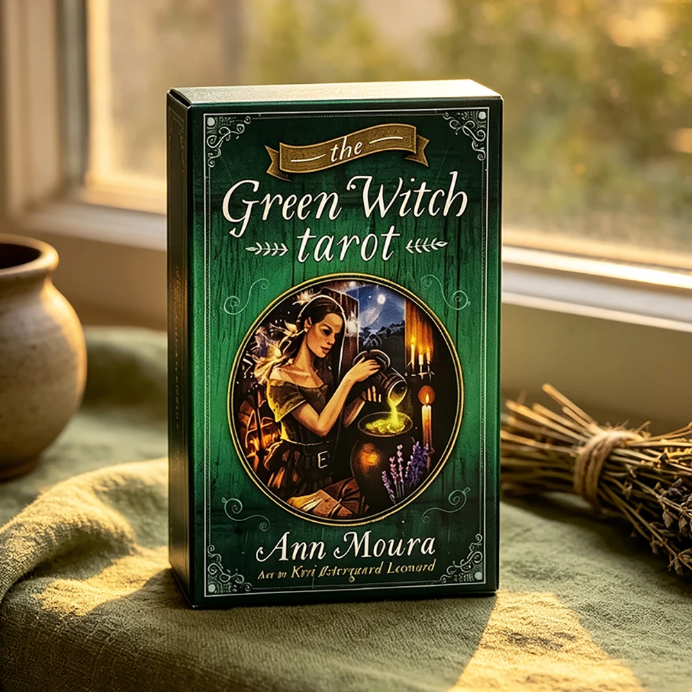 Cartes de tarot « La Sorcière Verte », jeu de cartes de divination mystérieux pour prévoir l’avenir, jeu de société pour femmes et filles, jeu pour Halloween et Noël.