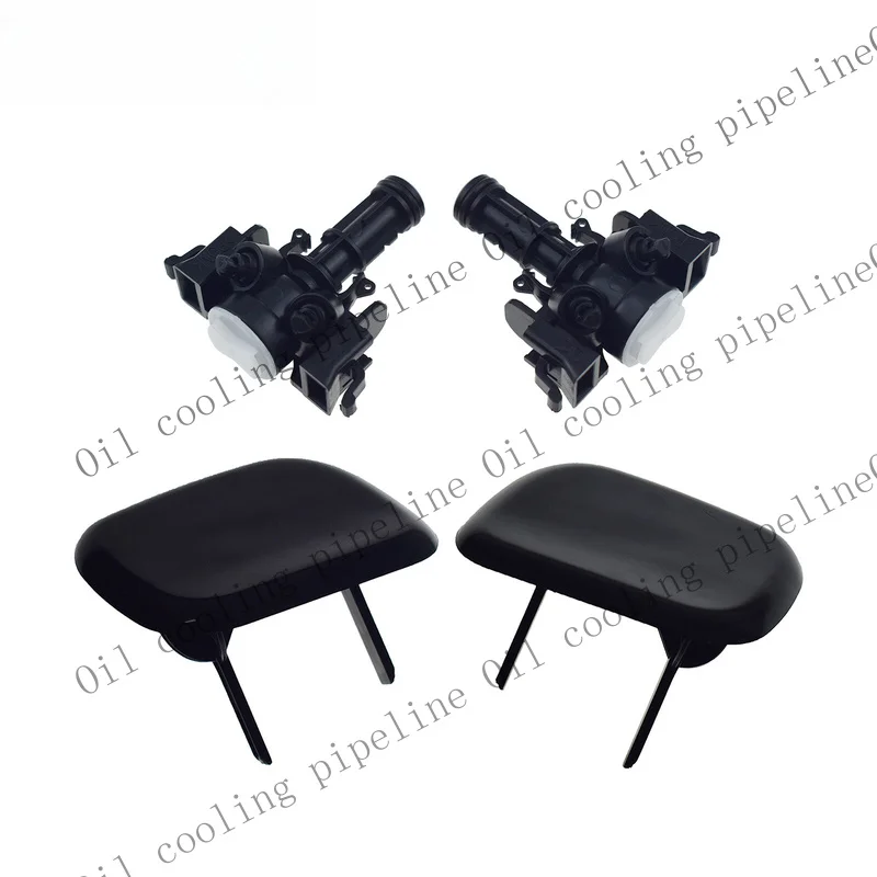 A+ New Headlight Lamp Washer Sprayer Cover Cap W/Nozzle Set For 15-18Hyundai Tucson