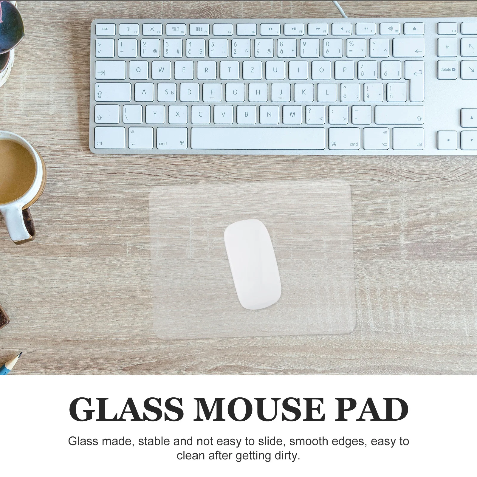 

Glass Mouse Pad Transparent Clear Desk Mat For Gaming Office Smooth Scratch Resistant Desktop Protector Cover