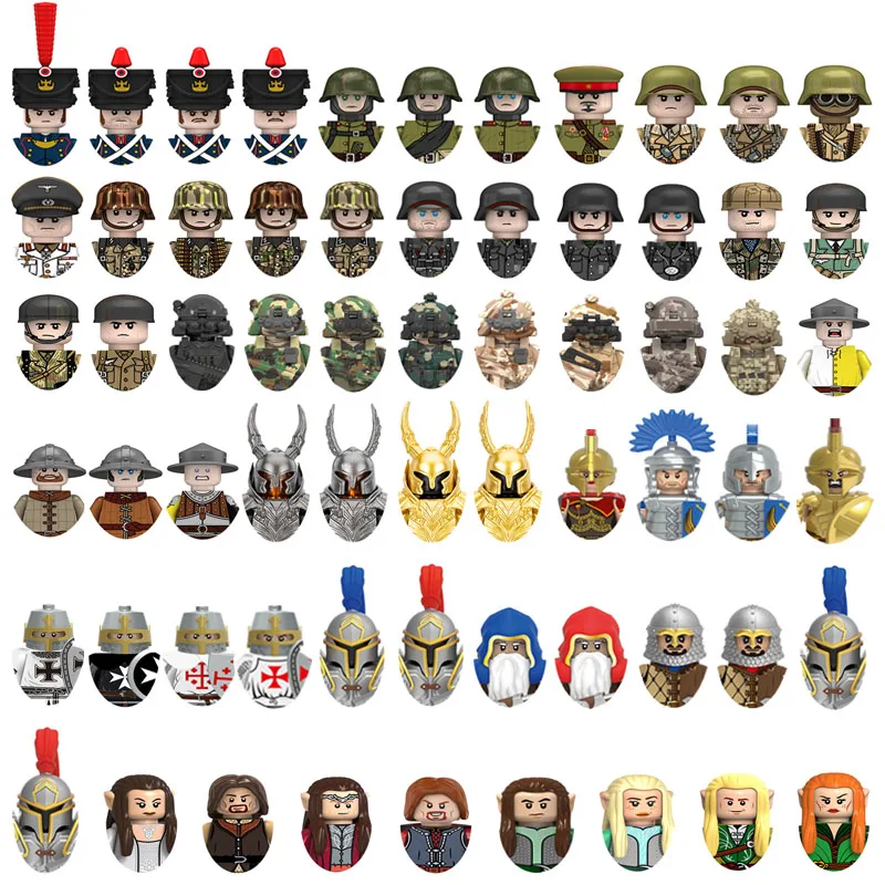 

Artillery officer LUFTWAFFR 98K Pea Dot STG44 The black knights Infantry Riflman Spearman Building block boy birthday toy