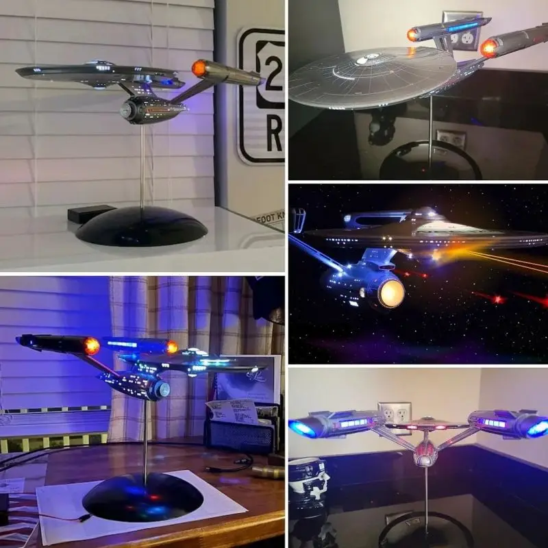 Spaceship Model Ornament With Lights，Indoor Decoration Ornaments for Movie Fans